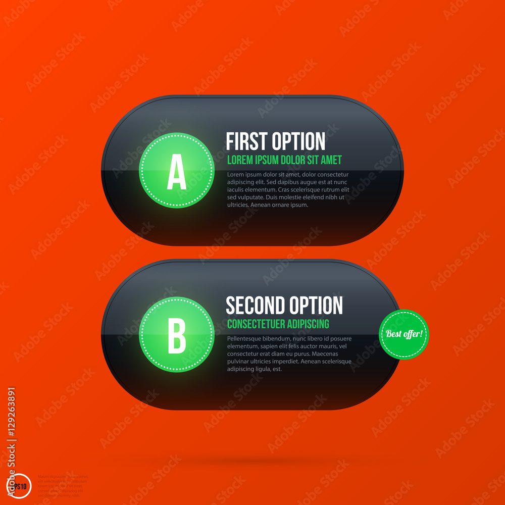Corporate business banners and options template on bright orange background. Useful for presentations and advertising. Corporate business banners and options template on bright orange background. Useful for presentations and advertising.