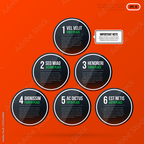 Corporate business chart template on bright orange background. Useful for presentations and advertising.
