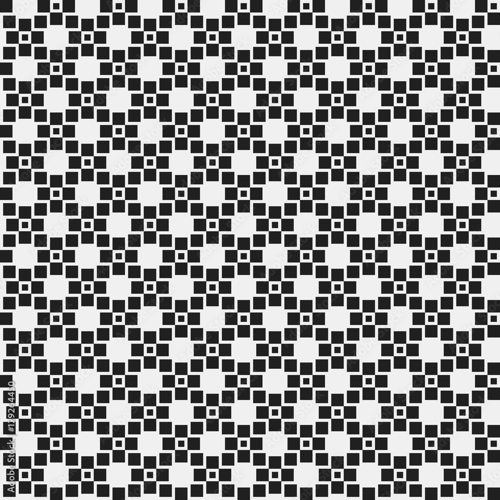 Simple pixelated pattern with monochrome geometric shapes. Useful for textile and interior design. Strict neutral style. Simple pixelated pattern with monochrome geometric shapes. Useful for textile and interior design. Strict neutral style.