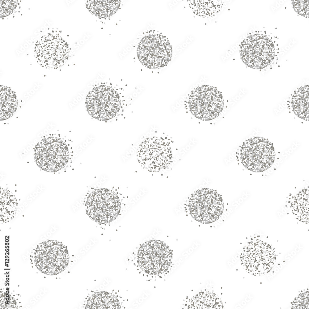 Shiny seamless background with silver glitter dots decoration