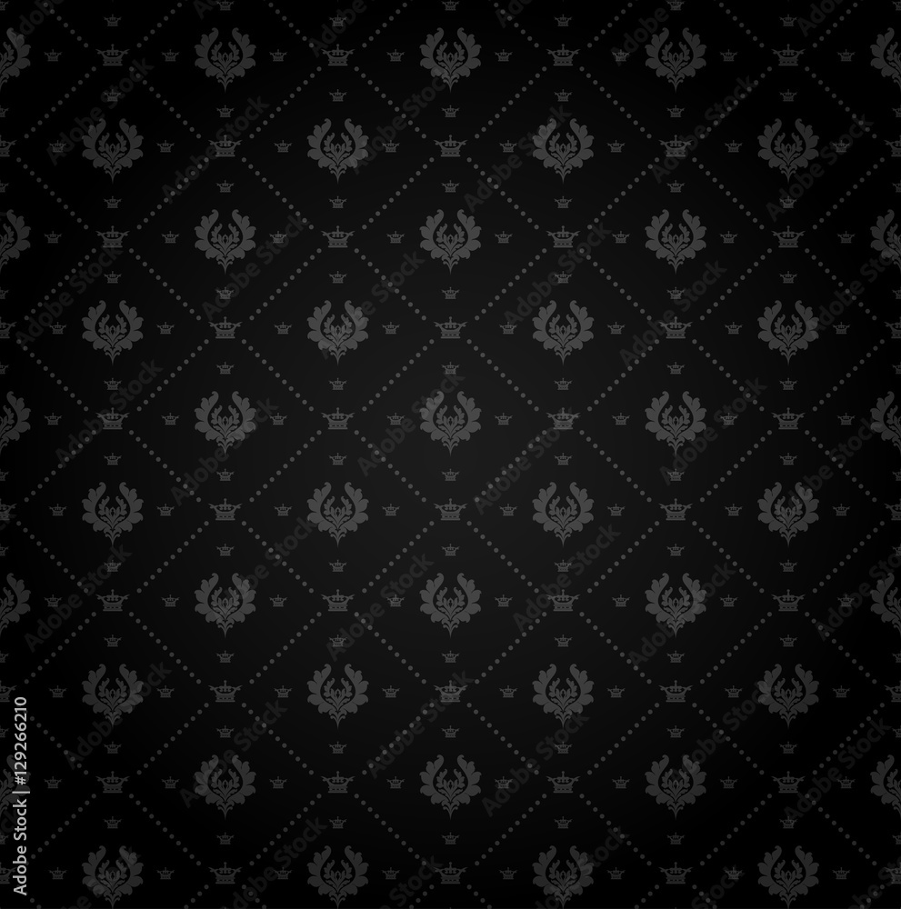 damask decorative black wallpaper 
