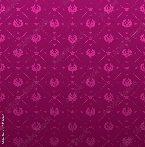 Damask Wallpaper Background pattern pink color graphic design vector image for your desing
