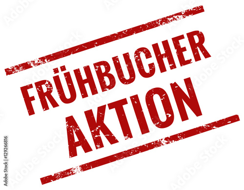 Frühbucher Aktion Stempel rot 