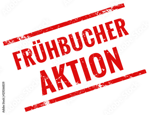 Frühbucher Aktion Stempel rot 
