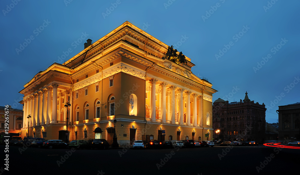 Large Alexandrine Theatre in Saint Petersburg, Russia Large Alexandrine Theatre in Saint Petersburg, Russia