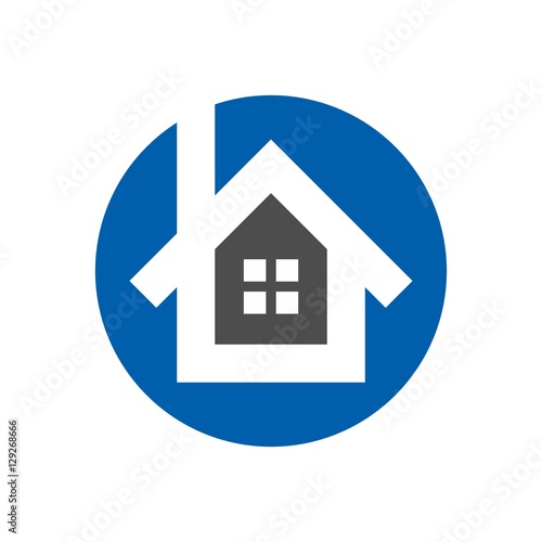 home in the circle logo vector