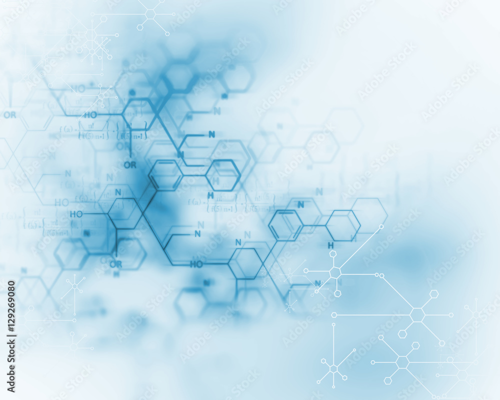 chemical science, medical substance and molecules background ill