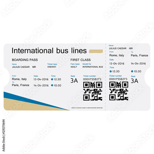 Bus ticket vector