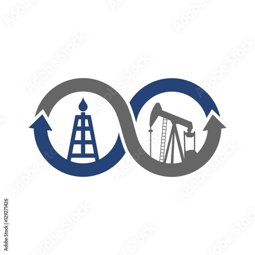 oil rig and drill logo vector