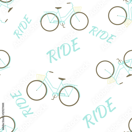 Seamless Pattern with Bike