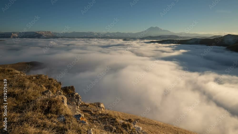 Russia, timelapse. The formation and movements of clouds up to the steep slopes of the mountains of Central Caucasus peaks. Russia, timelapse. The formation and movements of clouds up to the steep slopes of the mountains of Central Caucasus peaks.