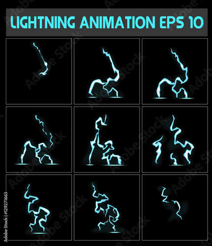 Weblightning animation. A lightning strike to the ground or something else
