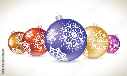 Christmas balls colorful lie set for christmas tree decoration.
