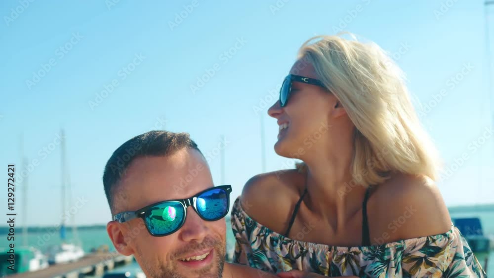 Cheerful young people enjoying summer weather Cheerful young people enjoying summer weather