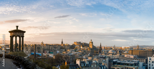 Edinburgh cityscape and skyline as seen from Calton Hill. Panoramic view