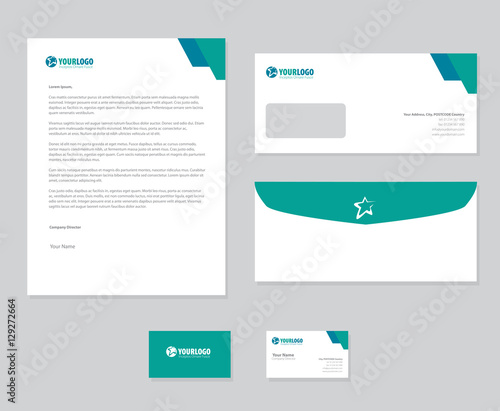 White corporate stationery template design 