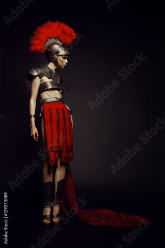 Beautiful woman in armor 