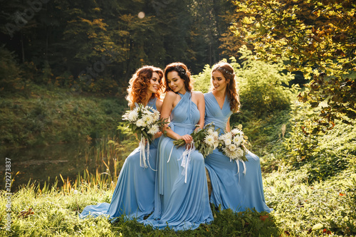 Three beautiful bridesmaids photo