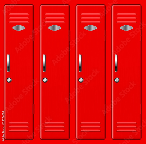 Red sport lockers © savanno