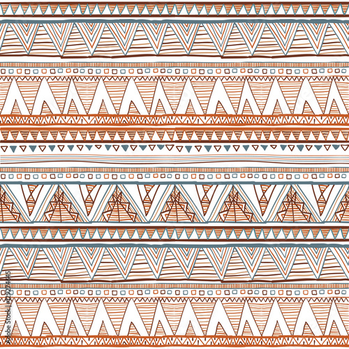 Geometric ethnic seamless pattern. Abstract aztec background. Digital or wrapping paper. vector Ethnic seamless brown