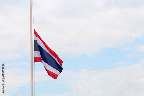 Thailand flag lowered at half-mast