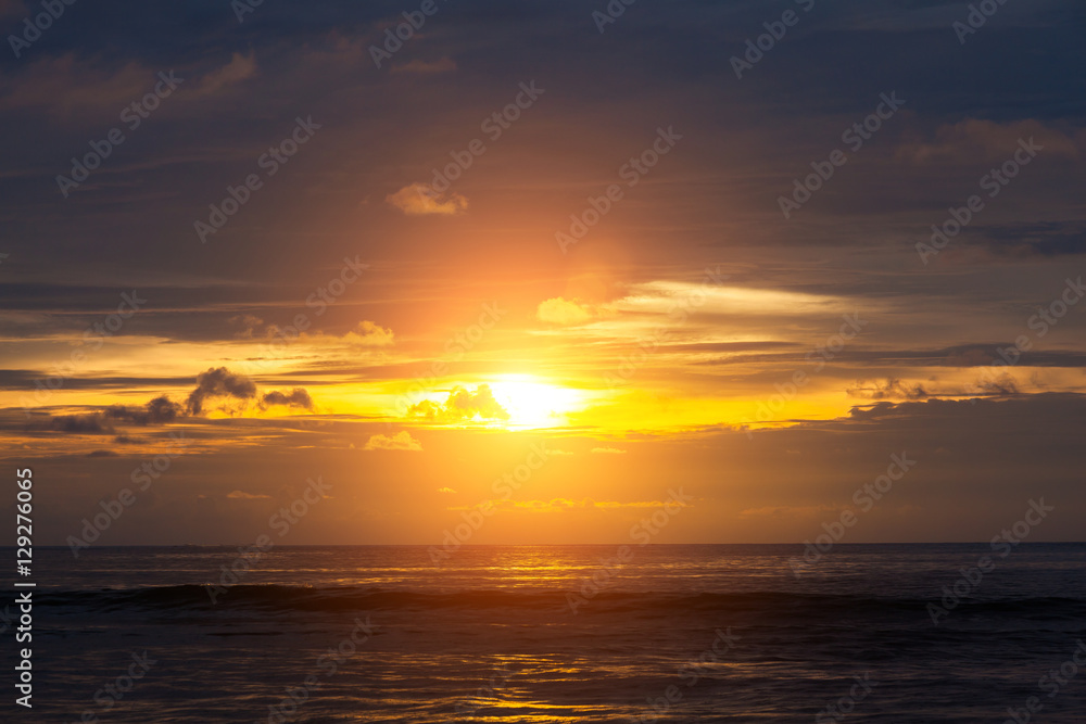 Beautiful sunrise in the adamand sea
