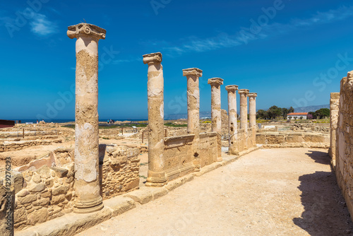 Cyprus, ancient colonnade at Paphos Archaeological Park