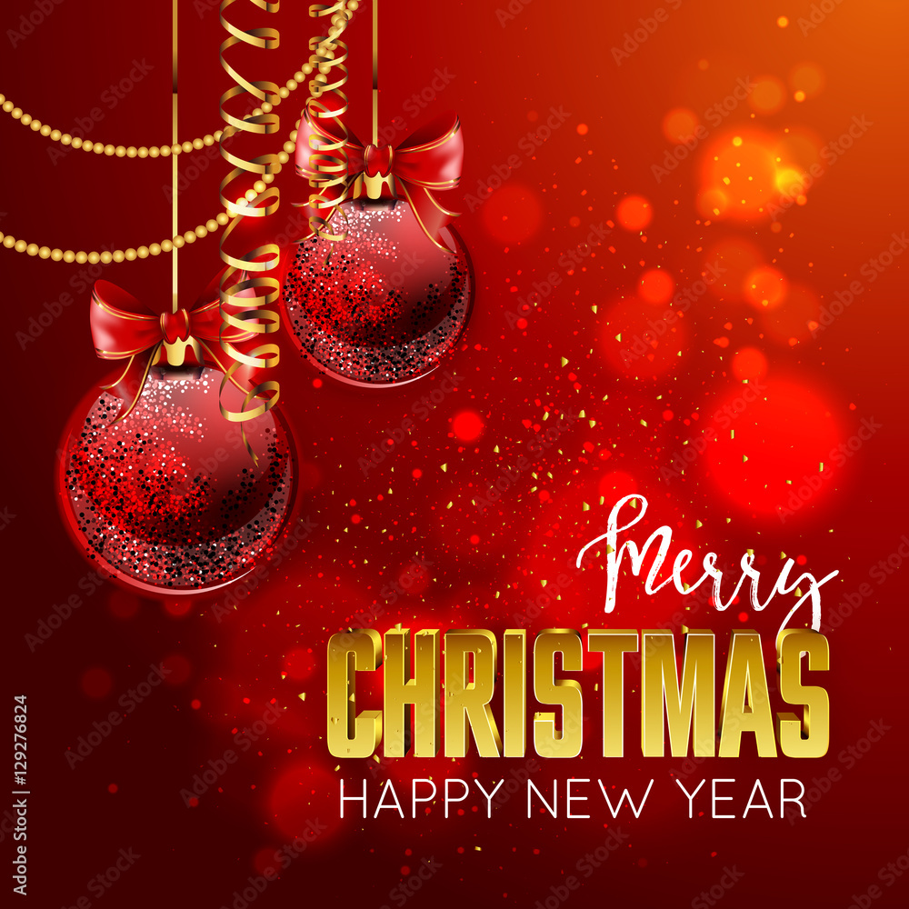 Merry Christmas and happy new year design template card.