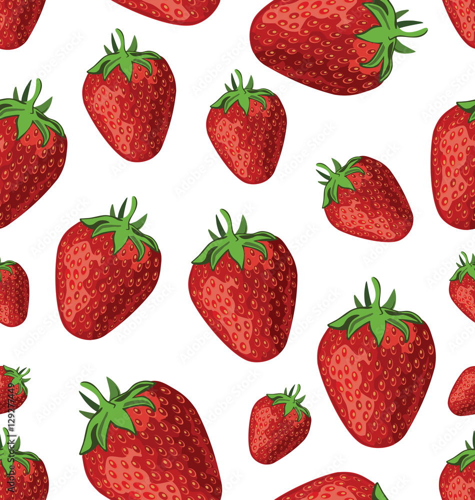 Seamless background of strawberries Stock Vector Adobe Stock