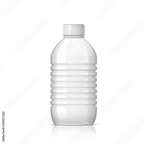 Realistic plastic bottle for water.