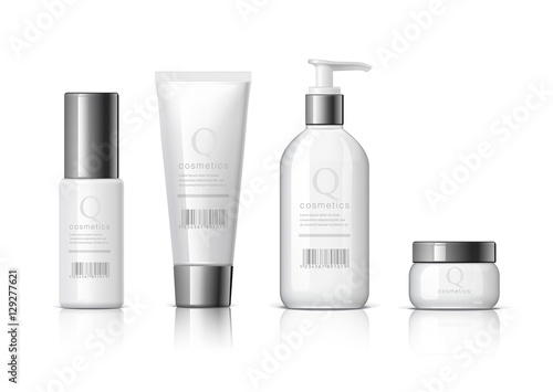 Set of Realistic cosmetic bottle