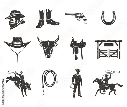 Set rodeo icons