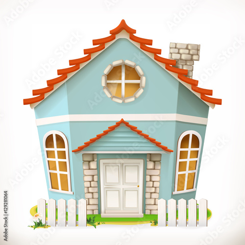House, home. 3d vector icon