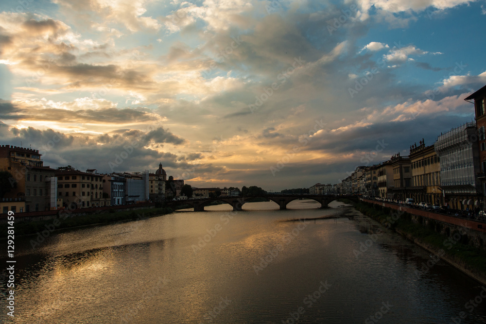 sunset view of Ponte Vecchio