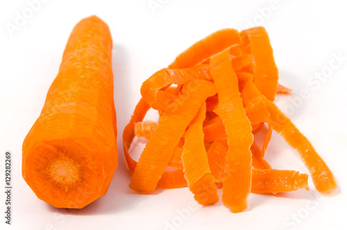 Peeled fresh carrot