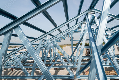 Structure of steel roof.