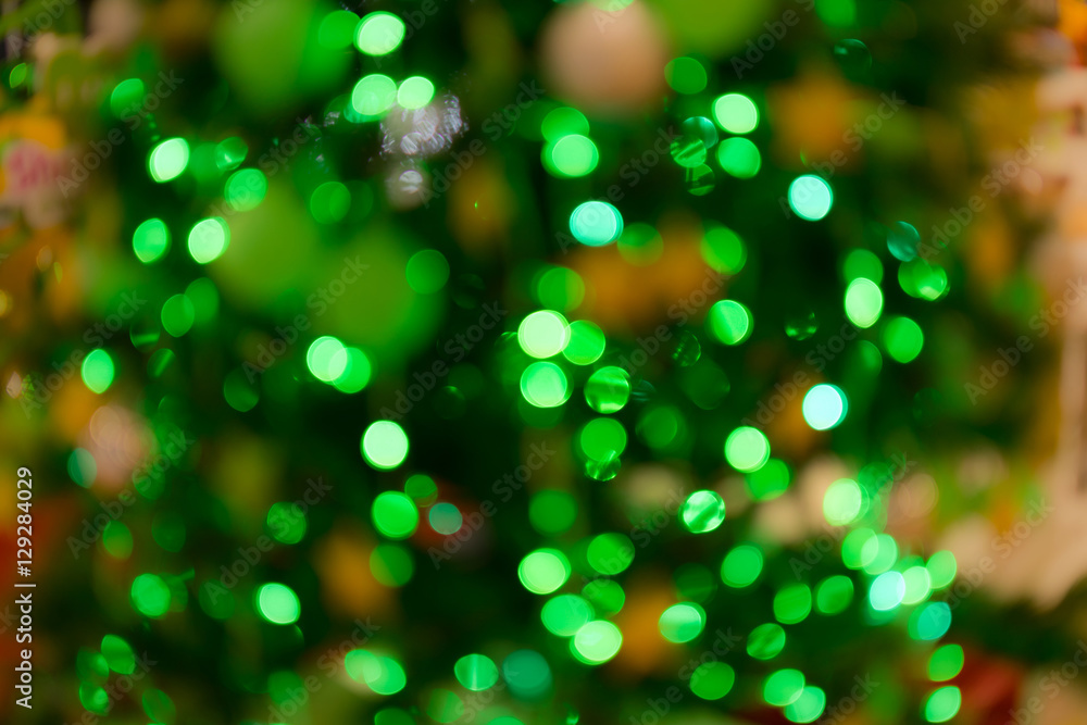 Abstract bokeh background of Christmas tree