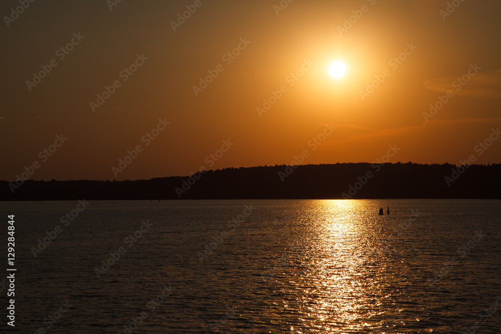 Beautiful sunset over the Volga river (Russia). Summer. Beautiful sunset over the Volga river (Russia). Summer.
