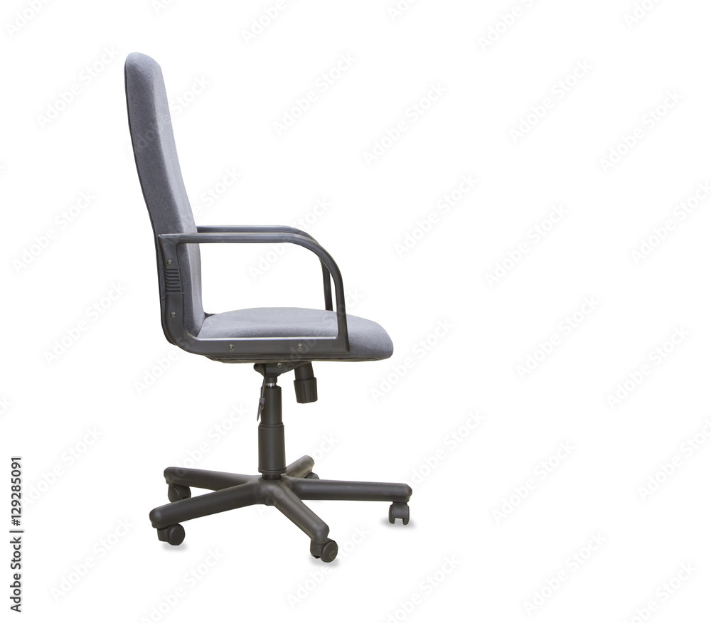 Modern office chair from gray cloth isolated over white Modern office chair from gray cloth isolated over white