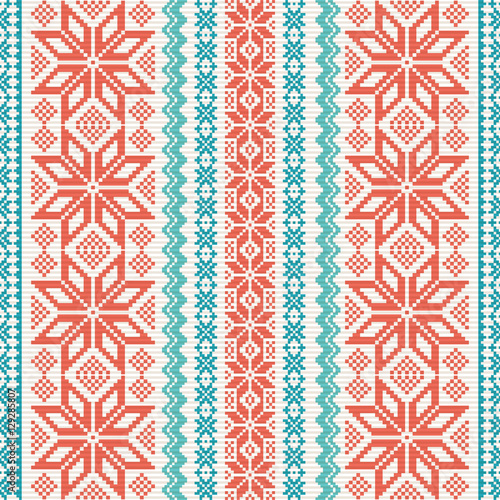 Embroidered ornamental seamless pattern