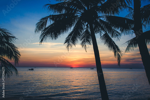 Sunset in Vietnam on Phu Quoc island.