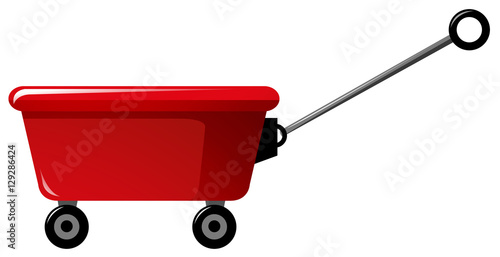 Red wagon with handle