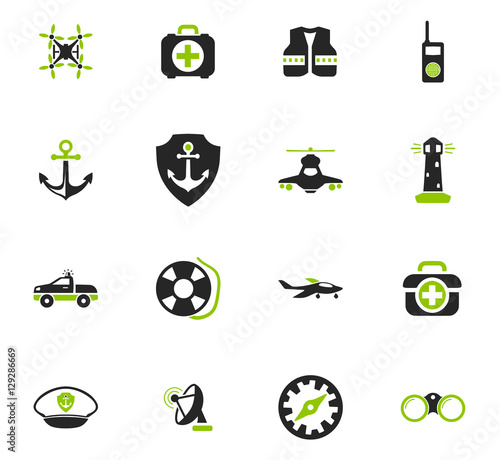 Coast Guard icons set