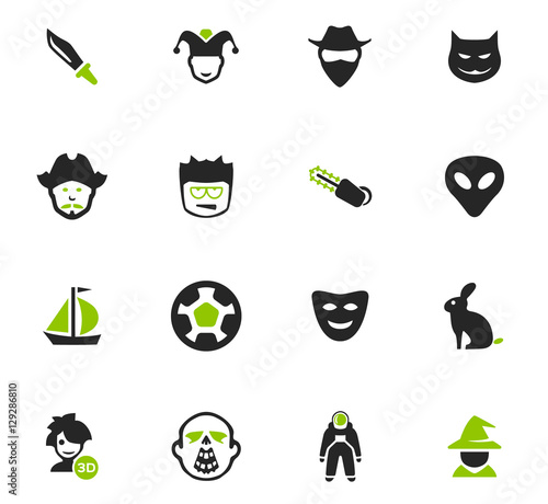 Genres of cinema icons set