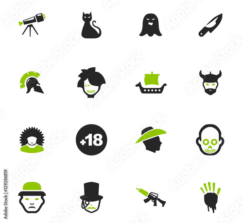 Genres of cinema icons set