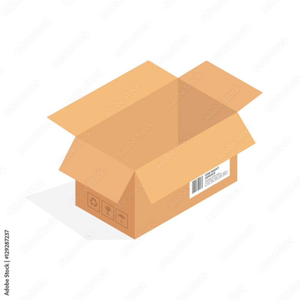 Isometric cardboard box packaging isolated, vector illustration design Isometric cardboard box packaging isolated, vector illustration design