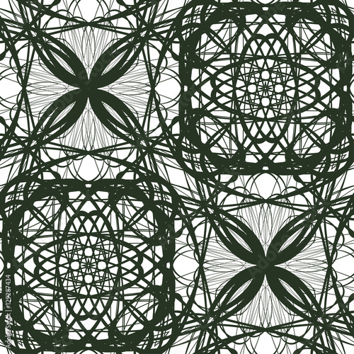 Seamless pattern with abstract ornament isolated on white (transparent) background. Vector illustration eps