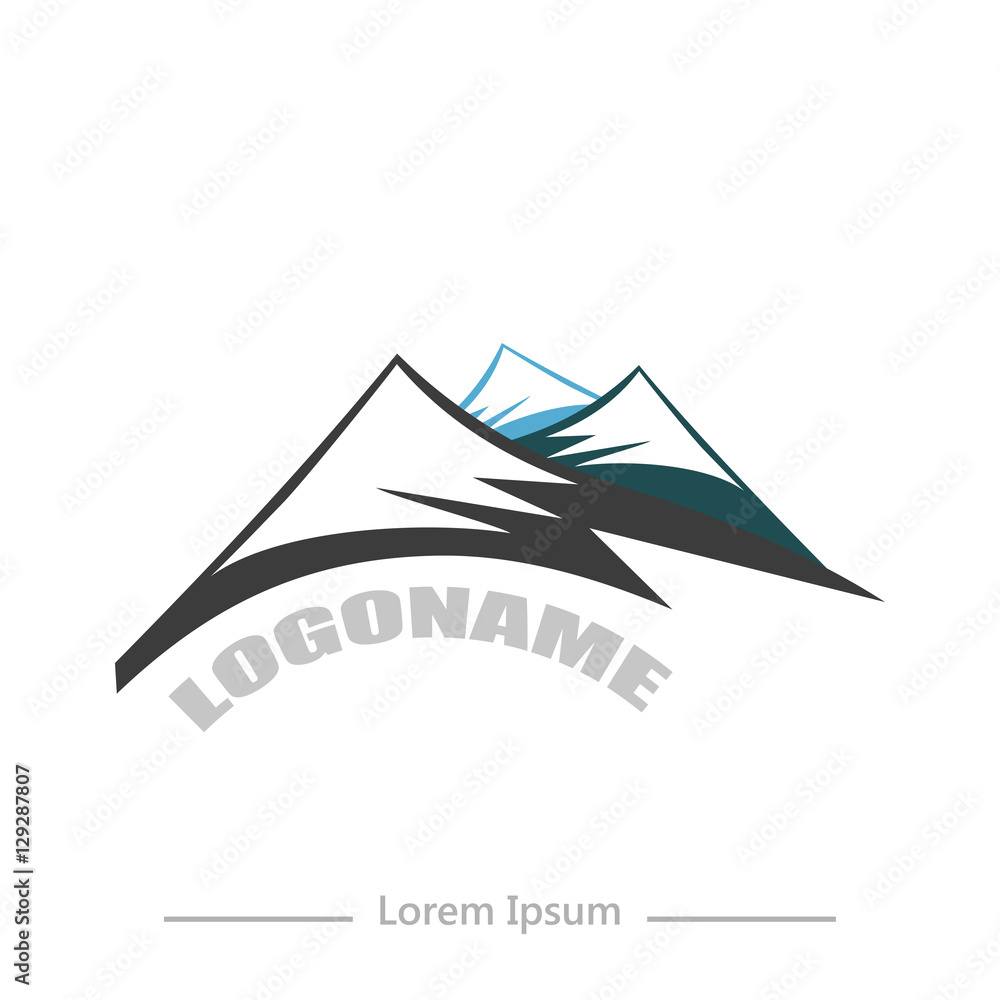 Logo company with Mountain, flat design on white background