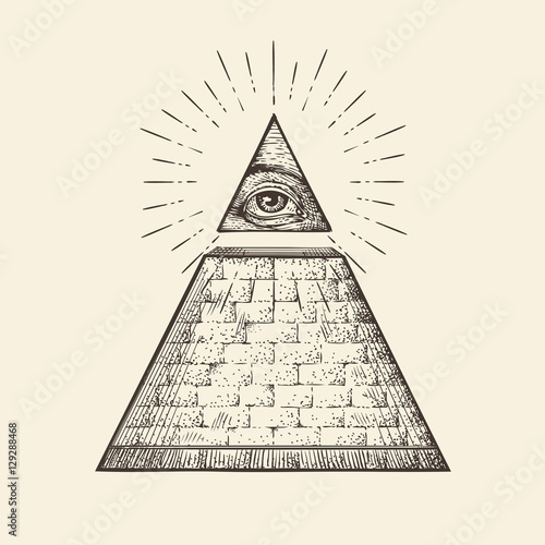 Wallpaper Mural All seeing eye pyramid symbol