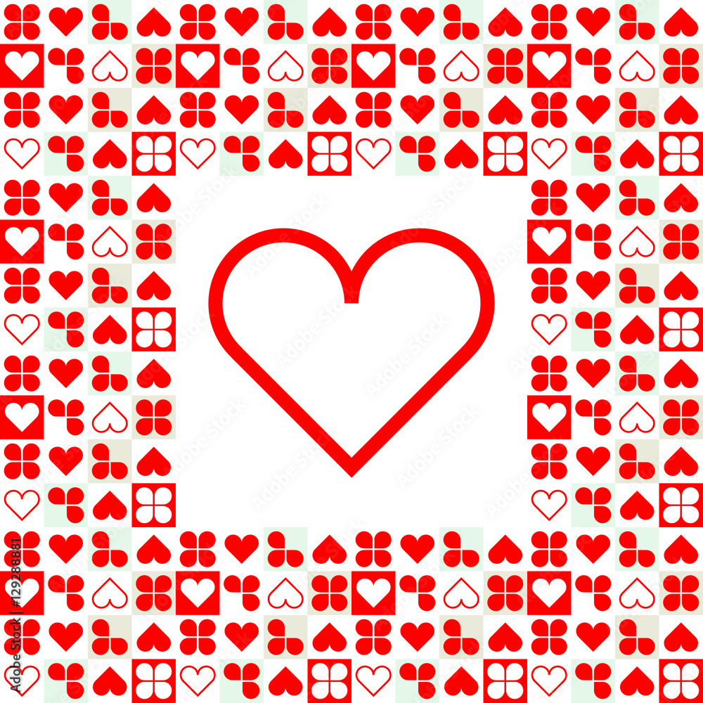 Cover Postcard with heart for Valentine's Day. Vector red color Cover Postcard with heart for Valentine's Day. Vector red color